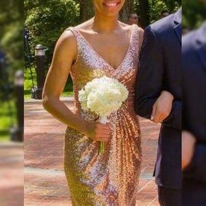 Alfred Angelo Rose Gold Sequin Gown